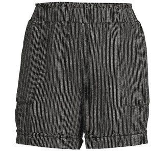 Womens Time and Tru Linen Blend Pull On Shorts Black Striped Size XS (0/2) NWT